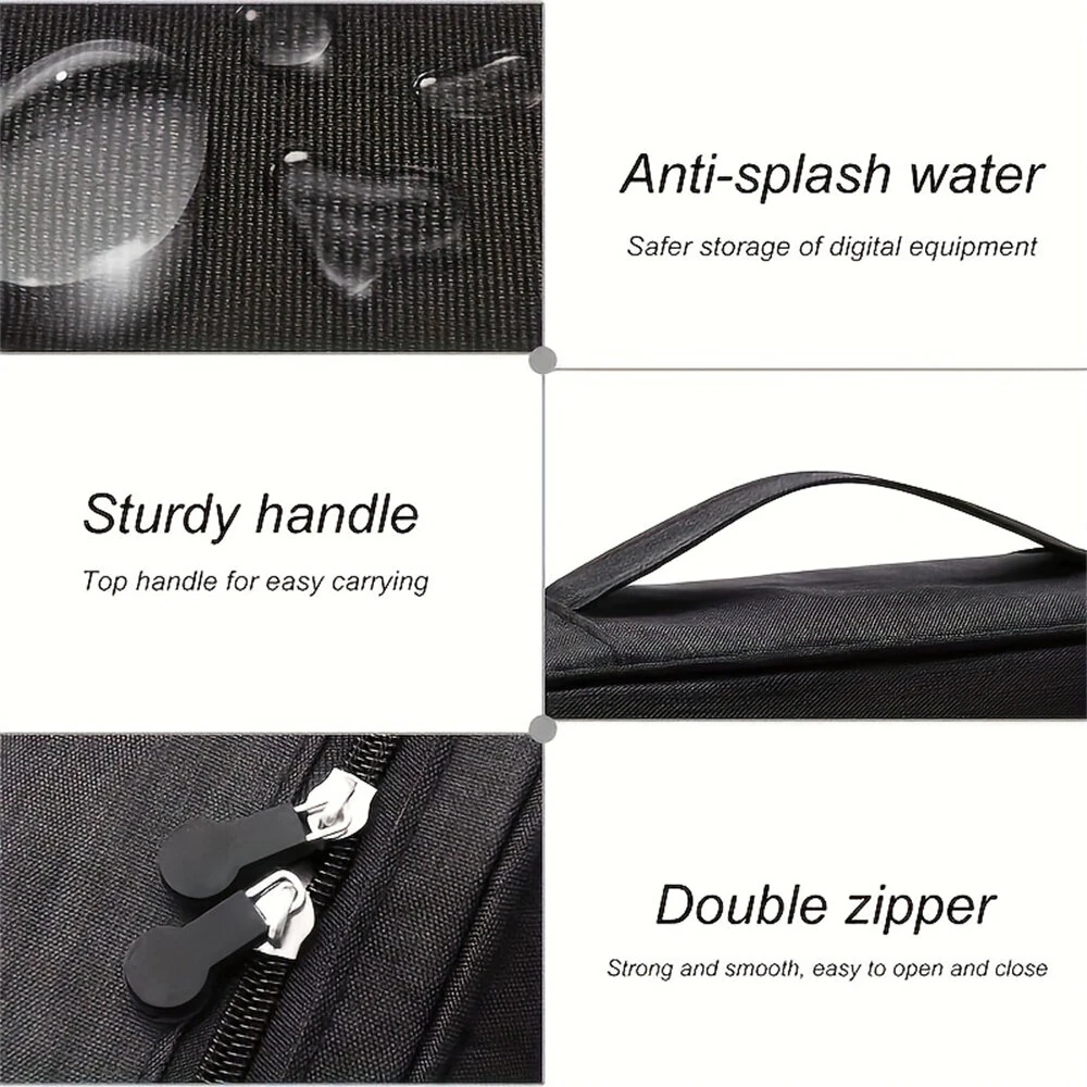 (image for) Electronic Storage Bag Data Cable Travel Charging Treasure Headphone Organizer Cosmetics Compartment Storage Digital Handbags